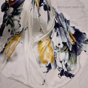 CHIC Onyx Blue Luxury Printed Silk Scarve