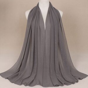 Grey Gliter Georgette Hijab