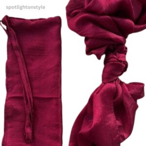 CHERRY MAROON - Crinkle Silk Hijab & Niqab Set