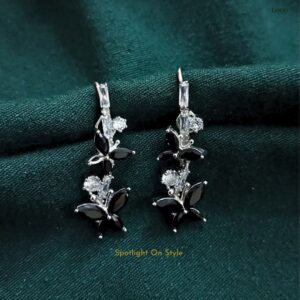 Obsidian Drape Hanging Earrings