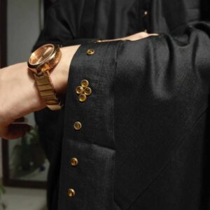 GOLD STUD- BLACK SWISS LAWN CAHDDER
