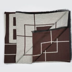 PREMIUM CASHMERE WOOLEN STOLE - BROWN WITH LIGHT GREY SHADE