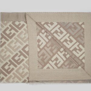 PREMIUM CASHMERE WOOLEN STOLE - BEIGE WITH LIGHT BROWN