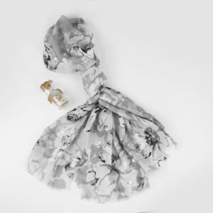 BLACK - FLORET Lawn Foil Print Hijab