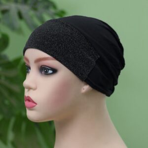 Black Glitter Tube Cap